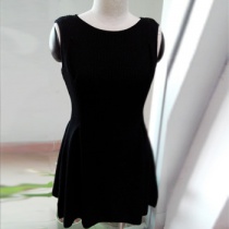 2014韩版修身无袖针织毛衣连衣裙